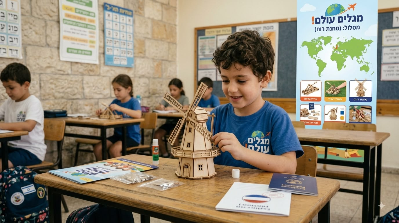 ילדים בכיתה עובדים על תוצרי המפגש